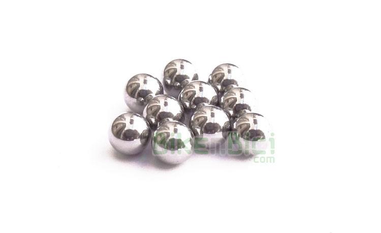 BALLS BEARING 6,350mm 1/4 (10 units) - Bottom bearings 10 units set for Trialsin and BMX classic bikes. Size 6,350mm (1/4). Made in steel C85 grade 100. DIN 5401. 10 units bag.