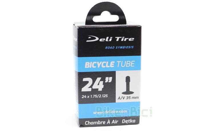 CAMARA DELI TIRE 24 PULGADAS x 1.75 / 2.125 - Cmara de la marca Deli Tire para ruedas de 24 pulgadas. Vlvula Schrader de 35 mm de altura. Ancho de 1.75 / 2.125. 164 gramos de peso.