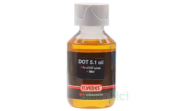 SYNTHETIC DOT 5.1 ELVEDES BOTTLE 100 ml - Synthetic DOT 5.1 oil from Elvedes brand. Specially indicated for all disc brake systems from Hope brand and other models using synthetic DOT type oils. For Trial and Mountain bike brake systems. Compatible with motorcycle brake systems. 100 ml of capacity bottle.