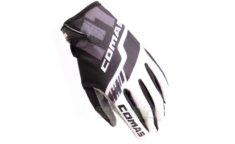 GLOVES TRIAL COMAS RACE WHITE - Gloves for Trial from Comas brand, Race model. High quality and ultra light materials to fit your hand perfectly. Closure by injected rubber strap / velcro. 9 sizes available. White and black finished white details in white. 35 grams of weight (pair M size).