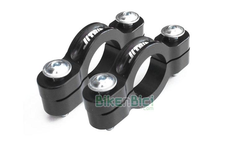 JITSIE BRAKE CLAMPS BLACK - Brake clamps from Jitsie brand, Race range, for Trial and Biketrial bicycles are using hydraulic rim brake system as Magura HS33. Designed to get the best braking power in any situation. Made in high quality aluminium and CNC machined. Black anodized. 29 grams of weight (without screws).